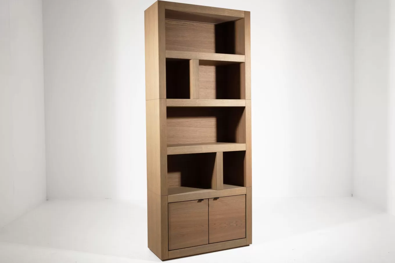 Best Sale BJORN, blibliothèque, chêne altéré, avec lumières LED dimmables, S Placards | Armoires