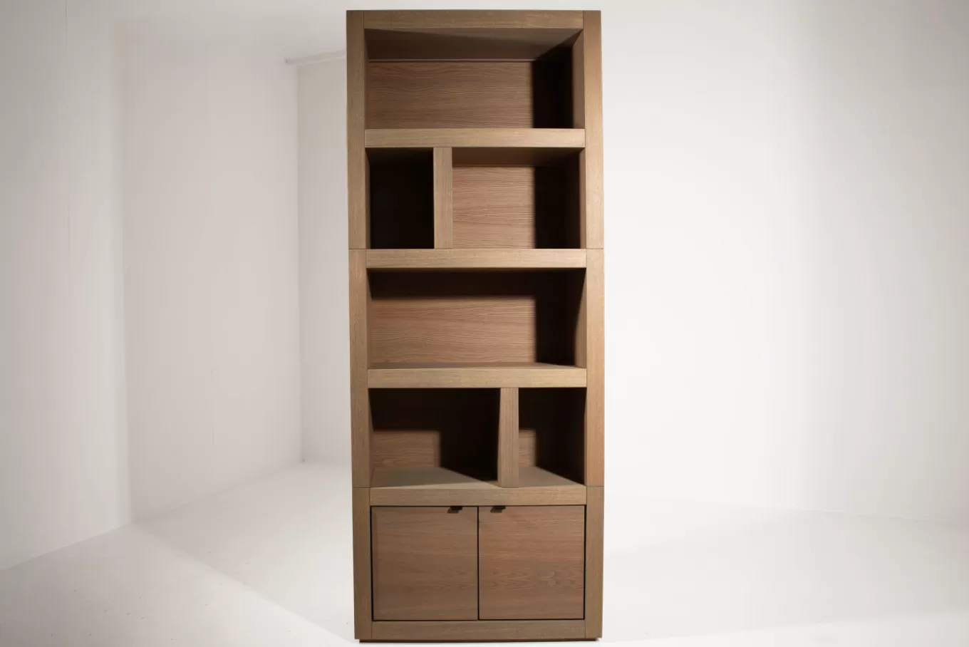 Best Sale BJORN, blibliothèque, chêne altéré, avec lumières LED dimmables, S Placards | Armoires