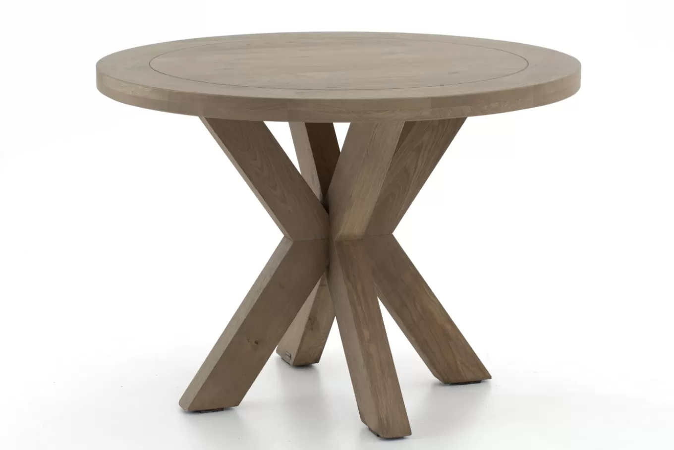 Cheap FORINO, table de salle à manger, chêne altéré, ronde, 110 cm Tables | Tables De Salle À Manger