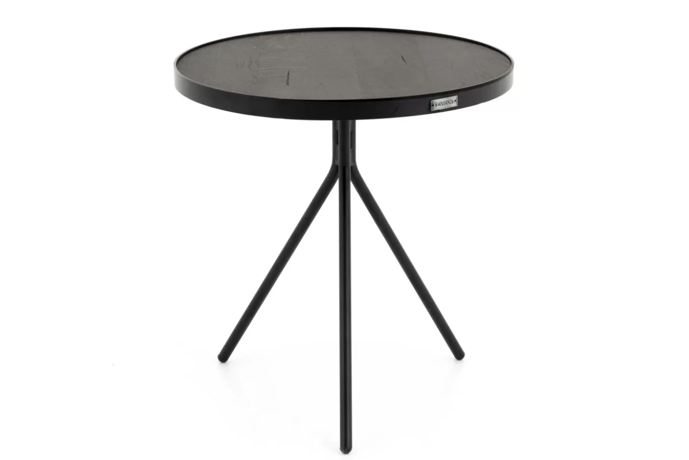 Hot MADISON, bout de canapé, chêne et métal, ronde, 45 cm, brun foncé Tables D’Appoint & Consoles | Tables D’Appoint & Consoles