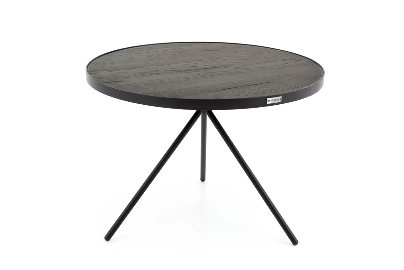 Outlet MADISON, bout de canapé, chêne et métal, ronde, 60 cm, brun foncé Tables D’Appoint & Consoles | Tables D’Appoint & Consoles