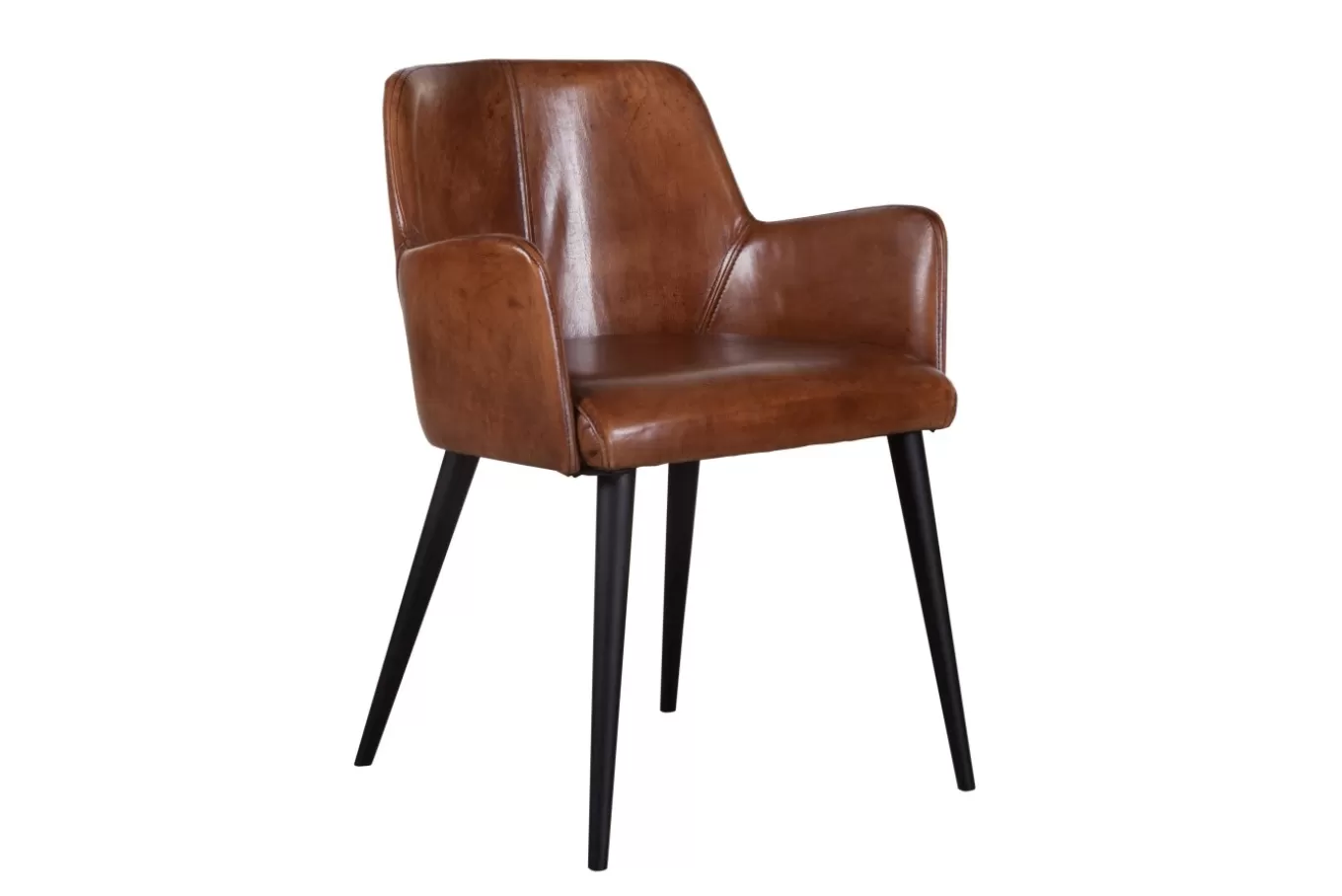 Sale TERNI, chaise, vintage en cuir de buffle, pieds en bois massif Chaises | Chaises